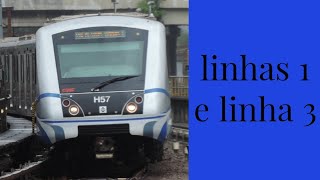 Metrô sp | Trens da linha 1 e linha 3 partindo e chegando nas plataformas