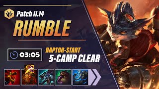 [Patch 11.14]  Rumble Jungle Clear Guide | 3:05 Raptor-Start 5-Camp Clear (New Method after W Nerf)