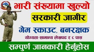 वन सेवामा भारी संख्यामा बिज्ञापन | Game Scout & Vanrakshak Job Vacancy 2080 | Forestry Job