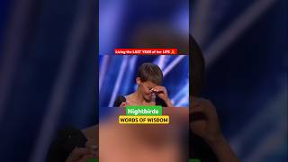 NIGHTBIRDE UNFORGETTABLE WORDS🎗 CANCER PATIENT😢💔 #nightbirde #trending #cancer #shorts #simoncowell