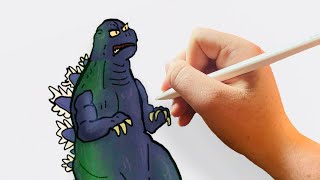 Drawing SHOWA (actually Heisei) GODZILLA 1962: Animation character