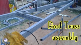 How to Build a Steel Structure House Part4 Roof Truss Assembly - Συναρμολόγηση ψαλίδια στέγης