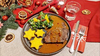 Glühweinbraten mit Polentasternen. Ein perfektes & leckeres Weihnachtsessen, das jeder hinbekommt!