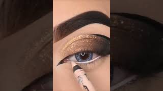 Golden smoky eye makeup