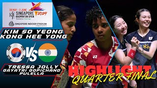 Kim/Kong (KOR) vs Jolly/Pullela (IND) | Singapore Open 2024 | Quarter Final