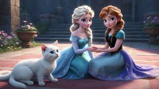 Elsa and Anna Play with Adorable White Kittens! 🐱✨| AI-Animated Adventure for Kids