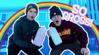 THE RAINBOW MILK CHALLENGE! *Vomit Alert*