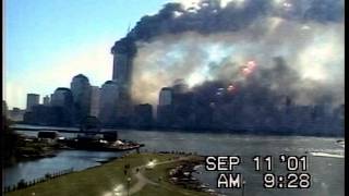 WTC Tower 1 collapse from SW - partial view