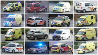 [Raam compi] Politie, Brandweer, Ambulances, Procentrum, KMAR, Sanquin, Transplantatie Team en meer