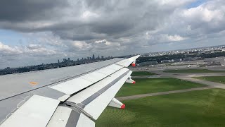 STUNNING WARSAW SKYLINE! British Airways Airbus A320 Takeoff from Warsaw Chopin!