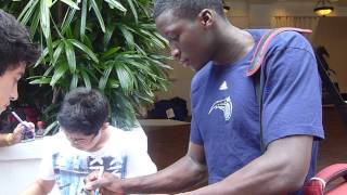 Victor Oladipo, NBA Player, signing autographs (Indiana Hoosiers, Magic) - TopSignatures.com