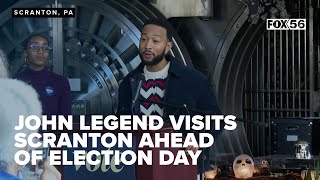 John Legend visits Scranton, singing church hymns and campaigning for Kamala Harris