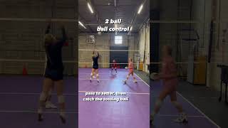 Ball control with 2 balls!! #volleyballmatch #volleyball #blockoutacademy #drill