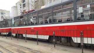 Tatra T6A5 and Tramkar T8M-500F at Dobrotich Street Stop / Sofia, Bulgaria - TransportStuff Shorts