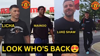 Lisandro Martinez,Mainoo,Shaw,Pellistri Back at Carrington & join Man United Training wit Full Squad