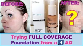 Trying FULL COVERAGE FOUNDATION from a FACEBOOK AD! Does it work??