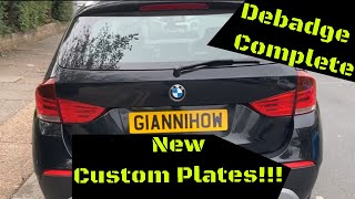 BMW X1 Debadge Process and new Custom Plates Project Part 7