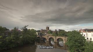 The City of Hereford |Herefordshire |River Wye |English City | Fremantle HD Stock Footage|E15R27 001