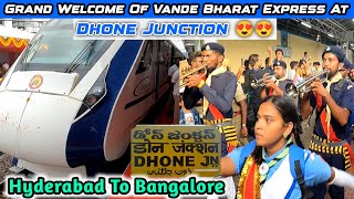 Vande Bharat Express Amazing Welcome At Dhone Junction | Bangalore To Hyderabad Vande Bharat Express