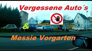 VERLASSENER Autohändler & MESSIE Haus mit Auto´s im Vorgarten (Nur von außen gezeigt).