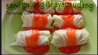 RESEP SAWI GULUNG ISI AYAM UDANG TERENAK