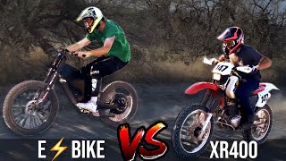 🤯CRAZY FAST E BIKE VS HONDA XR400