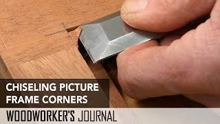 Chiseling Picture Frame Corners Square