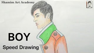 How to draw a boy step by step (very easy) speed drawing