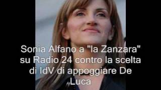 Sonia Alfano a la Zanzara su Radio 24 contro la scelta di IdV di appoggiare De Luca