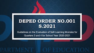 Guidelines on the Evaluation of SLM's for Quarter 3 and 4 for School Year 2020-2021