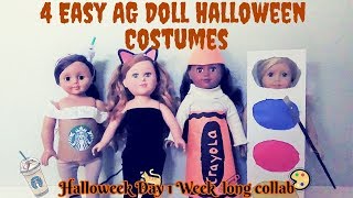 Halloweek Day 1 | 4 EASY AG DOLL HALLOWEEN COSTUMES!