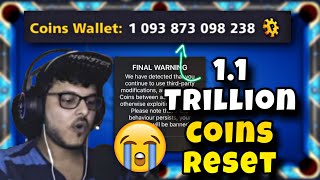 8 Ball Pool - 1100 BILLION COINS RESET BY MINICLIP | LEVEL 913 GOT FINAL WARNING IN 8BP😱