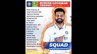 Border Gavaskar trophy Ind vs Aus test series squad #india #cricket #shorts