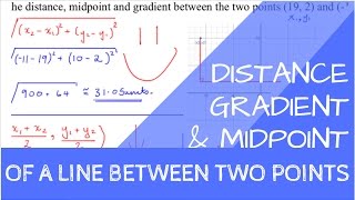 Finding the Distance, Midpoint and Gradient using Two Points