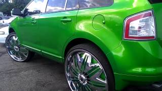 Kandy green Ford Edge on 30" Davins