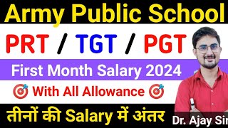 Army Public School (AWES) PRT , TGT, PGT First Month Salary Slip 2024 With All Allowance