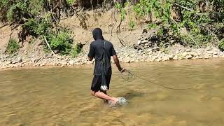 Petualang fishing sungai Krueng Jree Aceh Menjala ikan Jurung, Fishing nets || จับปลาแม่น้ำอาเจะห์