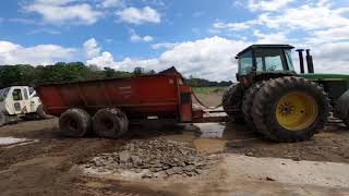 Cleaning new heifer barn and cutting oats!