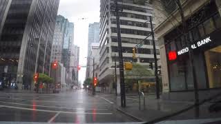 Rainy drive to Vancouver & Downtown, BC, Canada 2020