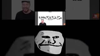 MrBeast hits 10 trillion subs #trending #mrbeast #pewdiepie troll face meme