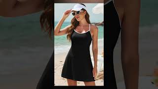 连体拼色螺纹泳装One-Piece Swimsuit #youtubeshorts #swimwear #fashion