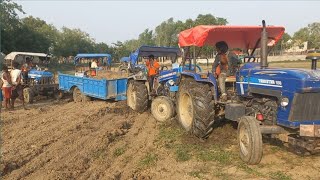 बहुत बुरा फसा Powertrac Euro 239 Plus 41 with Trolley |Tractor video |Tractor tochan ||BR22 Kisan ||