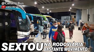 SEXTOU NA RODOVIÁRIA :: MOVIMENTAÇÃO DE ÔNIBUS EM SANTOS - Sem corte :: faixa das 19hrs