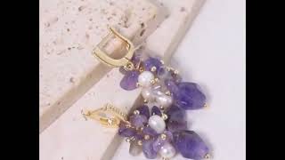 Amethyst Drop Earrings, Success Earrings, Feng Shui Earrings #silverearrings #amethystearrings