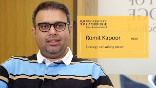 A career in Strategy Consulting with an MBA from Cambridge - Romit Kapoor, India