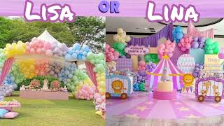 Lisa or lina 🟣💜 birthday party 🎉👏 choose your favorite 😉 party 🥳