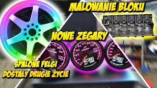 Malujemy BLOK SILNIKA x  NOWE FELGI I ZEGARY - PROJEKT POCISK BMW E36 2JZ #09