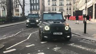 2x Black Mercedes G63 AMG Brabus Luxury SUVs In London | Watch Da kargo 2024 |