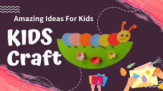 Kids Hand Crafts 4 5 Year Old Kids & Toddlers | How To Make Easy Paper Crafts - Paper Craft Worm