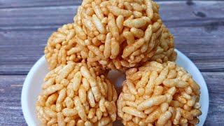 Pori urundai recipe | Puffed rice ladoo | Murmura laddu recipe